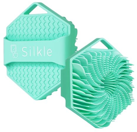 SILKLE Spazzola esfoliante per il corpo in silicone, spazzola esfoliante per il bagno e la pulizia della pelle, spugna da doccia per scrub e lavaggio delicato del corpo, strumento di pulizia in