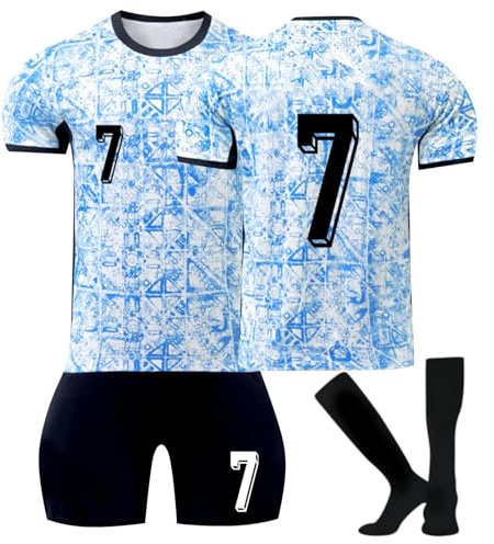 Nr.7 24 Fußball Trikot, Neue Hause/Auswärts Fußball Trikot für Kinder Erwachsener, Fussball Trikots Shorts und Socken Anzug Jungen Herren