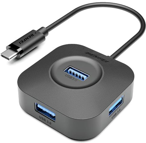 BENFEI USB C Hub 5 Gbps, Adapter mit 4 USB 3.0 Ports, Hochgeschwindigkeits USB C Multiport Splitter kompatibel mit iPhone 15/15 Pro MacBook Pro iMac iPad Pro Chromebook Galaxy S23 und mehr