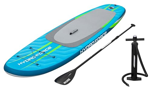 Bestway Hydro Force SUP Allround Board-Set Aqua Journey, 274 x 76 x 12 cm, 1 Person, FortiFiber-Material, Anti-Rutsch-Belag, abnehmbare Finne, Tragegriff, Pumpe, Paddel, Rucksack, Coil-Leash