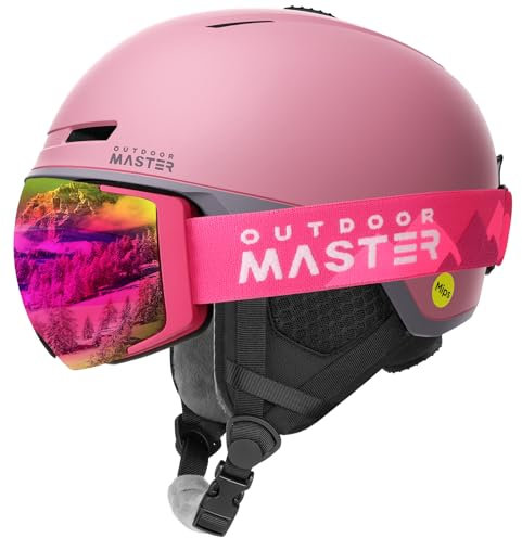 OutdoorMaster MIPS Skihelm und Skibrille PRO Set - Verstellbarer Snowboardhelm und Schneebrille Set - Schneesporthelme für Männer, Frauen und Junioren