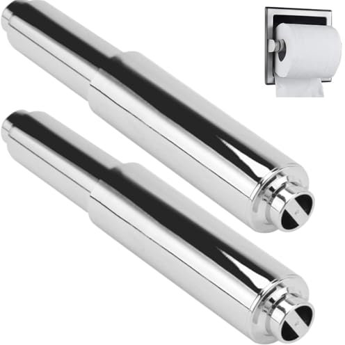 Yuiturt 2PCS Toilet Roll Holder Insert, Stainless Steel Toilet Paper Holder Roller Replace Spring Rod, Universal Toilet Paper Roller Replacement Accessories for Bathroom and Kitchen, 11cm - 17cm