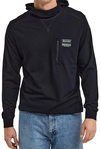 DILLING Men's Merino Wool Hoodie - Black S