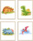 WIETRE® 4er Set Bilder Dinosaurier Kinderzimmer Babyzimmer Deko | Bild Junge Mädchen Poster DIN A3 XXL | Dinos T-Rex Tiere (ohne Rahmen)