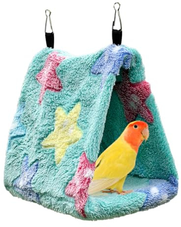 NHPY NHP Hängematte Vogel Vogelspielzeug Papagei Bett,Papageienkäfig,Wellensittichkäfig,Vogelvoliere,Hängebett für Käfig Plüsch Vogelnest,Warmes Haustier Winternesthaus