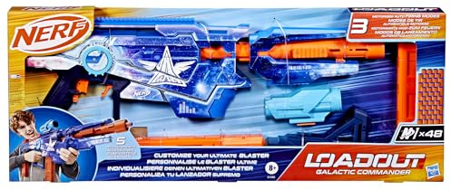 Nerf Loadout Galactic Commander Blaster und 48 N1 Schaumstoff-Darts mit 3 Feuer-Modi (halbautomatisch, vollautomatisch, 3er-Abschuss), Outdoor-Spielzeug mit großer Reichweite für Kinder ab 8 Jahren