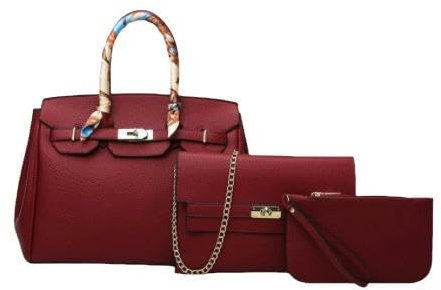 YLQQdMK Damenhandtasche Frauenbeutel Mehrstufige Handtasche Litschäer Muster Schulter Messenger-Tasche-Rotwein