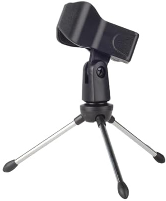 Tripod -Base -Mikrofonhalter - Faltbares Stativ, Mikrofoncliphalter | Einstellbarer Mikrofonständer, Leichtes Desktop-Mikrofon-Ständer mit Schlossknopf für Gesang, Aufführung, zusammenklappbarer Studi