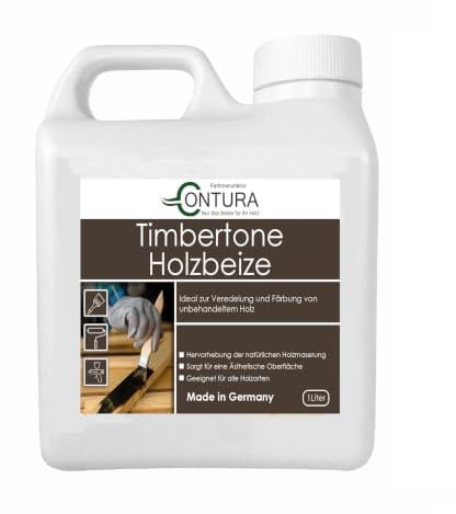 Contura Holzbeize Timbertone Holzfarbe Tischler Positiv Beize Holz Farbe Wasserbeize Modern Parkett Möbel (Gustav - Eiche hell modern, 1 Liter)