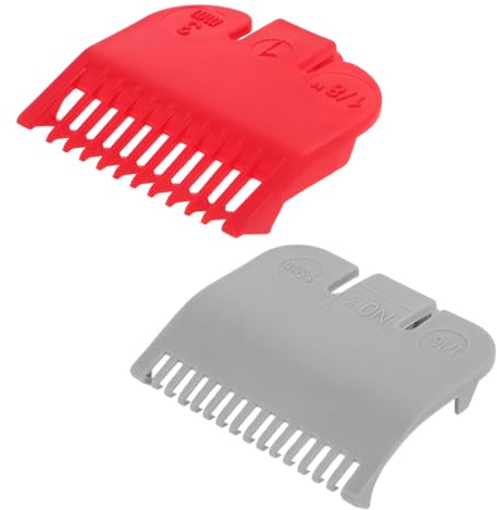 SHERCHPRY Aufsätze Für Haarschneidemaschine Professionelle Kleine Clip Begrenzer Kunststoffkämme in Grau Und Rot Präzise Haartrimmer Zubehör Für Salon Und Zuhause