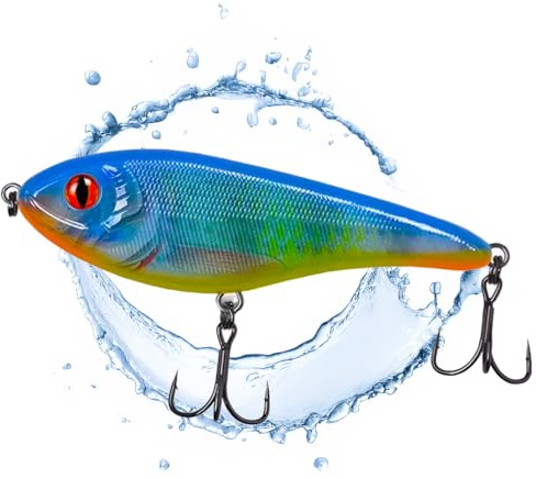 Jerkbait Hecht I 15cm, 80g Slow Sinking für große Hechte, Wobbler Jerkbait Hechtangeln, Kunstköder, Angelköder Raubfische, UV-aktive Jerkbaits