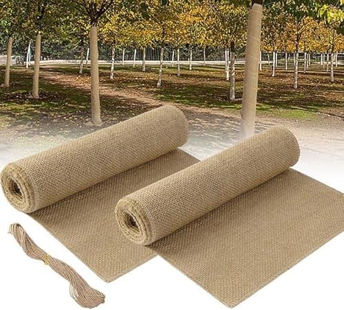 GIONAR 2 Rolle 3Mx25.5CM Baum Winterschutz - Jute für Pflanzen Winterschutz - Winterschutz Juteband für Pflanzen Frostschutz und Feuchtigkeit,Juteband für Pflanzen,Winterfeste Pflanzenschutzbandage