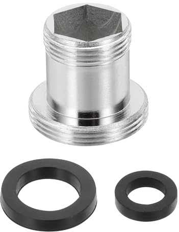 sourcing map Faucet Aerator Adapter, M16 Male to M22 Male Brass Faucet Adapter with Washer for Kitchen Bathroom Sink Water Filter Kit Connection, 20mm Length