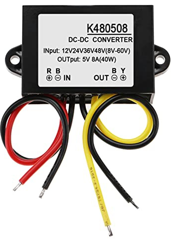 Convertidor de DC-DC de 12V, 24V, 36V, 48V a 5V, 8A, módulo de Fuente de alimentación Reductor para Monitor LED de Coche, Motor de Ventilador de cámara