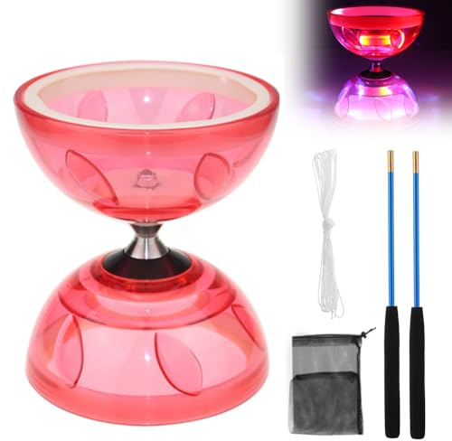 LUPATDY LED Diabolo Freiläufer mit Kugellager Diabolo Leuchtend im Dunkeln