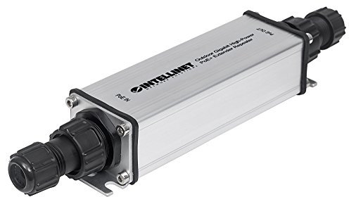 Intellinet Outdoor Gigabit High-Power PoE+ Extender IEEE 802.3at/af Power over Ethernet (PoE+/PoE) verlängert die Reichweite einer PoE-Verbindung um zusätzliche 100 Meter Metall IP65 561211 schwarz
