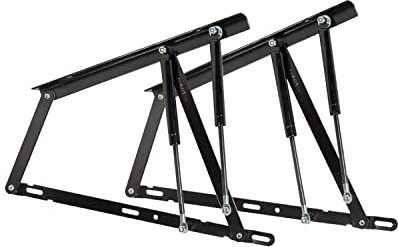 Juego de 2 Bisagras de Doble Pistón para Canapé 200 cm - Especial para Canapés con Colchón Pesado - Incluye 4 Amortiguadores, Tuercas y Arandelas - Cuens