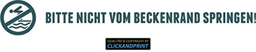 CLICKANDPRINT Aufkleber » Bitte nicht vom Beckenrand springen!, 290x40,7cm, Mint Metallic • Dekoaufkleber / Autoaufkleber / Sticker / Decal / Vinyl