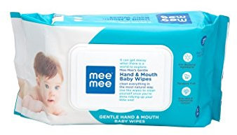 Mee Mee Lingettes humides de qualité alimentaire pour nettoyer la bouche et les mains de votre bébé (lot de 1)