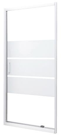 ONDÉE Porte pivotante MISSI 90x185cm Profilé aluminium blanc (-25/+5mm) 4mm