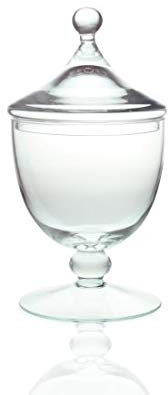 Edwanex Bocal en verre à pied avec couvercle pour biscuits et bonbons 26 cm