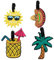 Mziart Lot de 4 étiquettes de bagage uniques pour l'été, la plage, les vacances, les voyages, valise, sac, identification de bagages.