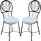 2er Set Mediterraner Stuhl Gartenstuhl aus Metall Schwarz Terrassa ø 40 cm | Balkonstuhl | Eisenstuhl als Bistrostuhl | Mediterrane Deko im Garten Terrasse oder Balkon