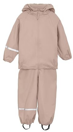 Celavi Unisex Kids Basic Recycle PU Rainwear Set, Misty Rose, 90