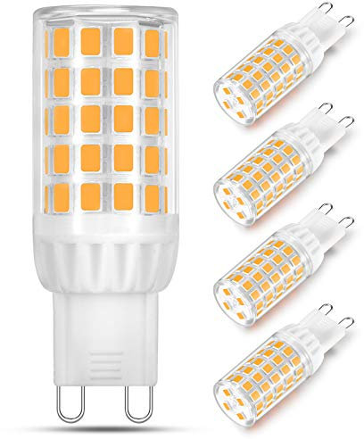 YUIIP G9 LED Lampen, 2700K Warmweiß (Extra Warm), Leuchtmittel Flimmerfrei Ersatz für Halogenlampen Sockel Birne AC 220-240V (5W Nicht Dimmbar, 4er Pack)
