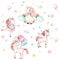 Little Deco Wandtattoo Einhörner & Herzen Sterne Ballons I Wandbild 101 x 63 cm (BxH) I Kinderzimmer Mädchen Babyzimmer Aufkleber Wandaufkleber Wandsticker DL541