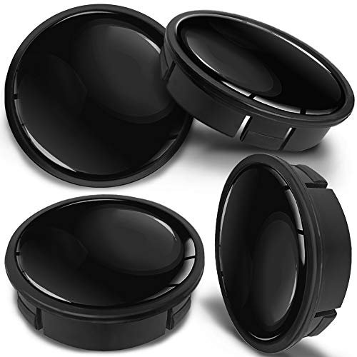 SkinoEu 4 x 60mm Universal Schwarz Glanz Alufelgen Nabenkappen Felgen Kappen Felgendeckel Radkappen Radnabendeckel Nabendeckel Felgenkappen CX 4