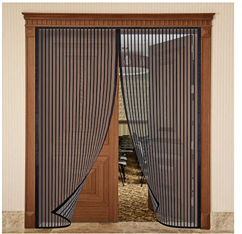 Fliegenvorhang Magnetvorhang Tür,Magnet Fliegengitter Tür Insektenschutz,Magnet Fliegengitter Tür für Balkontür/Terrassentür,Klebmontage ohne Bohren,145x220cm