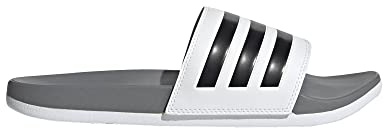 adidas Adilette Comfort Slides, Zuecos Unisex adulto, White Core Black Grey Three, 44 EU