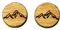 Ohrstecker Holz Scheibe Berge Landschaft Scheibe rund Ohrringe Stecker