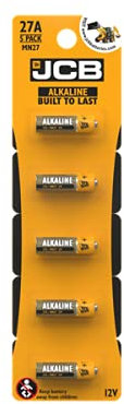 JCB 27A 12V Alkaline Battery, Pack of 5