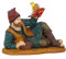 Tradineur - Figura de pastor con porrón y berretina para belén navideño 8,5 x 11 x 5,5 cm, durexina,figura decorativa pastor con botella de licor, nacimiento, pesebre, navidad, decoración tradicional