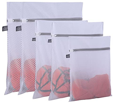 Kimmama Große Wäschesäcke aus Netzstoff, NetzWäschebeutel, LingerieTasche für Feinwäsche, NetzWaschSack mit Reißverschluss, TrocknerBeutel für Reinigung und Trocknung von Kleidung, Pullover, BH