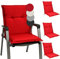 Beautissu 4er Set Niedriglehner Auflagen 100x50 cm Base NL – Bequemes Sitzkissen 6cm Dickes Sitzpolster Sitzauflage für Garten Balkon Camping Stuhl – Gartenstuhlauflage Niederlehner Rot