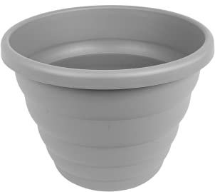 JMS we create smile Large Plastic Planters, Indoor/Outdoor Floor Pot, 40cm Round Planter -Plastic Upcycled Garden Plant Pot -22 Litre (1, Beehive)