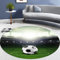 Moderne Flamme Fußball Wohnzimmer Schlafzimmer Teppich Teenager Junge Mädchen 3D Sports Soccer Serie Rutschfester Flanell Stuhlkissen Kinderzimmer Spielbereich Runden Teppich (Grün,160cm)