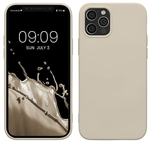 kwmobile Case Compatible with Apple iPhone 12 / iPhone 12 Pro Case - Slim Protective TPU Silicone Phone Cover - Cream