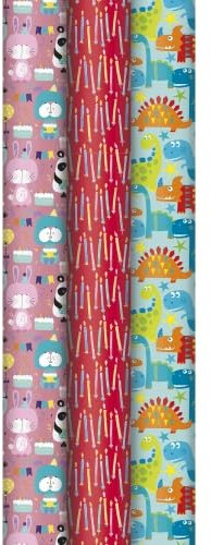 60 Rolle Geschenkpapier, 57 g/m², 2 m x 0,70 m, Kindermotiv 05