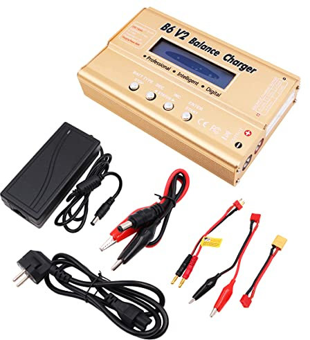 VOANZO LiPo 1S-6S Balance Discharger Chargeur de batterie numérique pour batteries NiMH NiCD Li-Fe avec écran LCD Hobby Tamiya JST EC3 Hitec Deans Ports