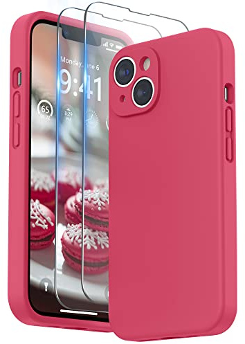 SURPHY für iPhone 14 Plus Hülle Silikon mit Displayschutzfolie | mit Kameraschutz Stoßfeste Handyhülle für iPhone 14 Plus Case 6,7 mit Erhöhter Randschutz