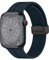 Bracelet magnétique compatible avec Apple Watch les bracelets 38 mm 44mm 45mm 49mm, bracelet en silicone souple réglable et confortable pour iWatch Ultra Series 8 7 6 5 4 3 SE Bleu nuit