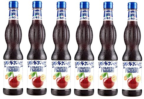 Sciroppo di Amarena Schwarzkirschsirup für Cocktails PET Flasche 6 x 560ml | Fruchtig süß, senza alcool, perfetto per bibite, granite, Eiscreme und Desserts, Gesamtnettogewicht 3,36 L