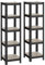 SONGMICS Standregal, 2er Set, Bücherregal, Lagerregal, 5 Ablagen, verstellbar, 37 x 37 x 150 cm, jeweils bis 400 kg belastbar, für Küche, Wohnzimmer, Greige-schwarz GLR037B12
