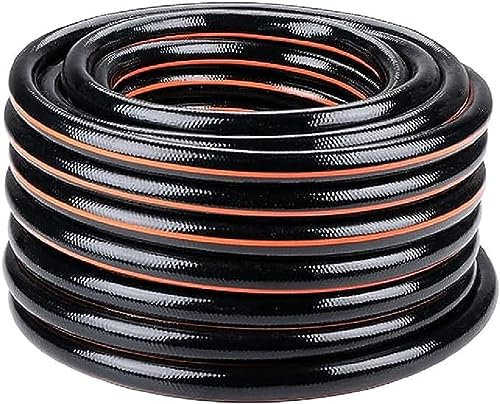 BLACK+DECKER Tubo da giardino, diametro 25 m, diametro 13 mm, resistente PVC, irrigazione da giardino, lavaggio auto, riempimento piscina, adatto per ogni rubinetto standard – nero/arancione