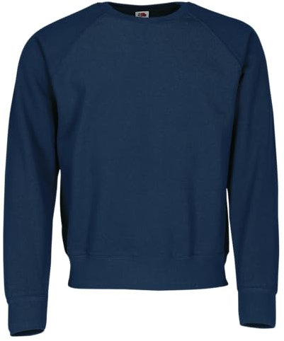 Fruit of the Loom Classic Raglan Sweat, Farbe:Navy + GRATIS MyShirt Stoffbeutel, Größe:S