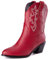 Donne Western Stivali da cowboy with Embroidered Moda Retrò Classico Basic Mid Calf Wide Calf Stivali Cowgirl per donne Ragazze Le signore Big rosso Numero 45